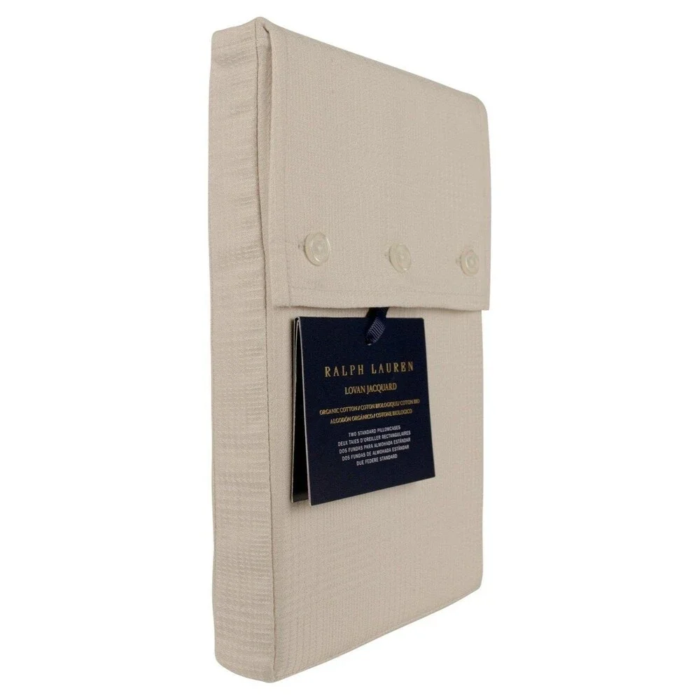 Ralph Lauren Home Lovan Jacquard 2 Standard Pillowcases Platinum 21 x 32 IN